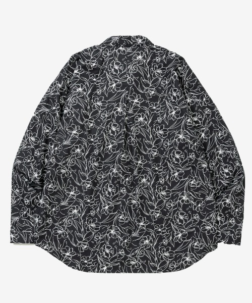 rehacer(レアセル)の「rehacer : Floral Line Art Shirt / フローラル ライン アート リラックス シャツ(シャツ/ブラウス・メンズ・ブラック・LARGE/MEDIUM/SMALL/X-LARGE)」の9枚目の写真