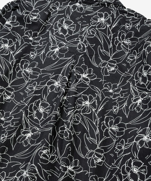 rehacer(レアセル)の「rehacer : Floral Line Art Shirt / フローラル ライン アート リラックス シャツ(シャツ/ブラウス・メンズ・ブラック・LARGE/MEDIUM/SMALL/X-LARGE)」の7枚目の写真