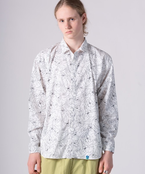 rehacer(レアセル)の「rehacer : Floral Line Art Shirt / フローラル ライン アート リラックス シャツ(シャツ/ブラウス・メンズ・ブラック・LARGE/MEDIUM/SMALL/X-LARGE)」の19枚目の写真