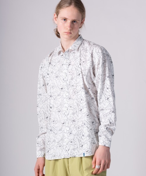 rehacer(レアセル)の「rehacer : Floral Line Art Shirt / フローラル ライン アート リラックス シャツ(シャツ/ブラウス・メンズ・ブラック・LARGE/MEDIUM/SMALL/X-LARGE)」の20枚目の写真