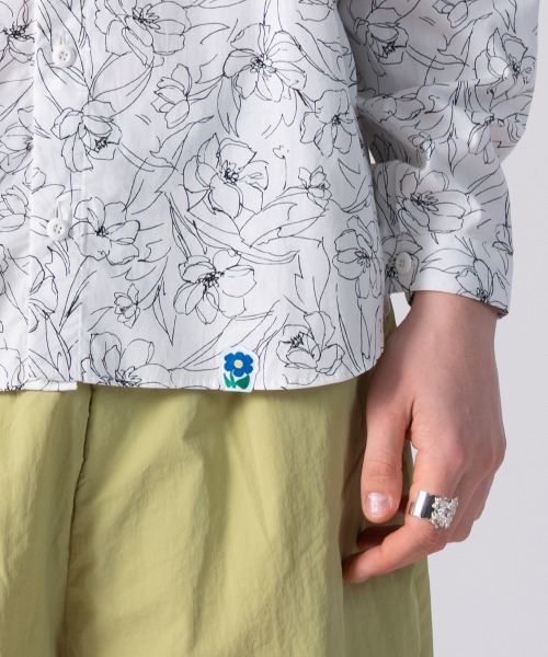 rehacer(レアセル)の「rehacer : Floral Line Art Shirt / フローラル ライン アート リラックス シャツ(シャツ/ブラウス・メンズ・ブラック・LARGE/MEDIUM/SMALL/X-LARGE)」の22枚目の写真