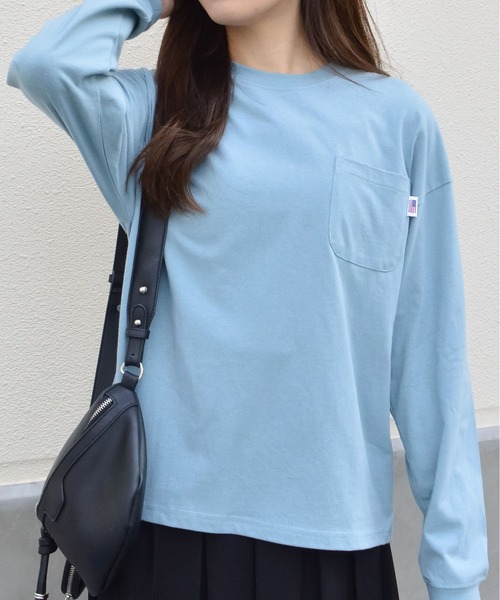 spiritoso（スピリトーゾ）の「USAコットン ロンT（Tシャツ/カットソー・レディース・カーキ/ブラック/ブルー系その他/パープル/ベージュ・FREE）」の13枚目の写真