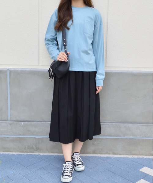 spiritoso（スピリトーゾ）の「USAコットン ロンT（Tシャツ/カットソー・レディース・カーキ/ブラック/ブルー系その他/パープル/ベージュ・FREE）」の15枚目の写真