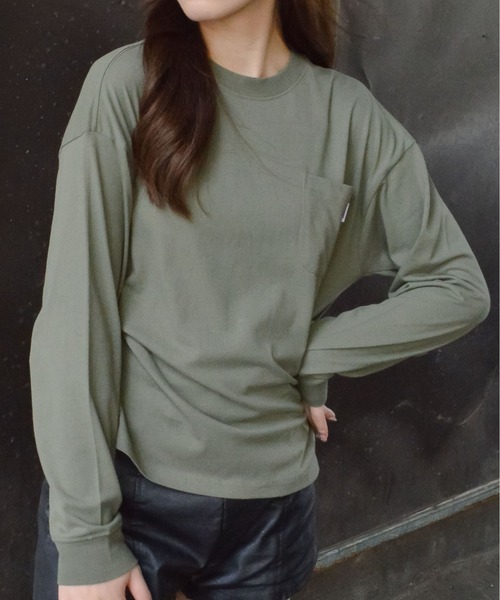 spiritoso（スピリトーゾ）の「USAコットン ロンT（Tシャツ/カットソー・レディース・カーキ/ブラック/ブルー系その他/パープル/ベージュ・FREE）」の18枚目の写真
