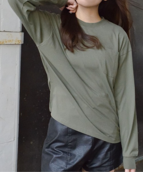spiritoso（スピリトーゾ）の「USAコットン ロンT（Tシャツ/カットソー・レディース・カーキ/ブラック/ブルー系その他/パープル/ベージュ・FREE）」の20枚目の写真
