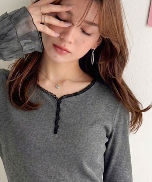 セール】【mily bilet】大人フェミニンを叶える。袖フリルレース