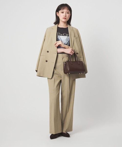 green label relaxing（グリーンレーベルリラクシング）の「［size SHORTあり］ラミーブレンド ダブル ジャケット（テーラードジャケット・レディース・ベージュ/ネイビー・SHORT/36/38）」の3枚目の写真