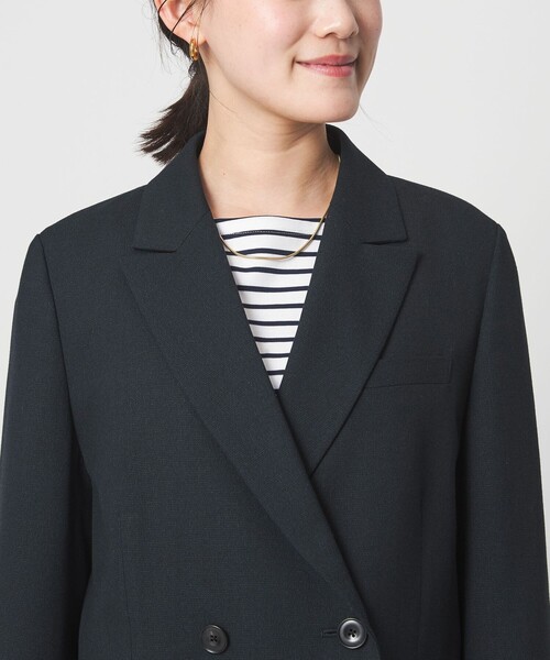 green label relaxing（グリーンレーベルリラクシング）の「［size SHORTあり］ラミーブレンド ダブル ジャケット（テーラードジャケット・レディース・ベージュ/ネイビー・SHORT/36/38）」の9枚目の写真