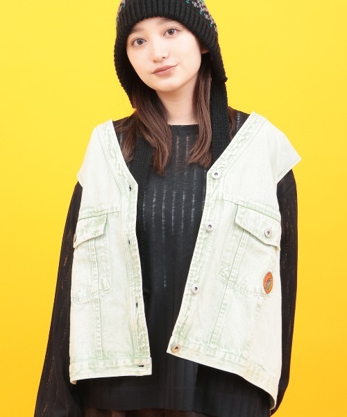 チチカカ（チチカカ）の「Orale! カラーデニムベスト（ベスト・レディース・ブラック/ライトグリーン/ピンク・FREE）」の3枚目の写真