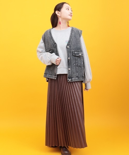 チチカカ（チチカカ）の「Orale! カラーデニムベスト（ベスト・レディース・ブラック/ライトグリーン/ピンク・FREE）」の4枚目の写真