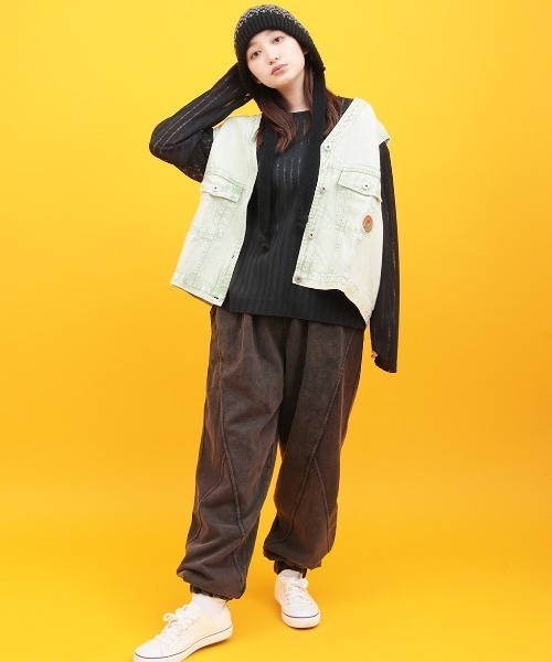 チチカカ（チチカカ）の「Orale! カラーデニムベスト（ベスト・レディース・ブラック/ライトグリーン/ピンク・FREE）」の5枚目の写真