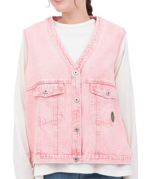 チチカカ（チチカカ）の「Orale! カラーデニムベスト（ベスト・レディース・ブラック/ライトグリーン/ピンク・FREE）」の9枚目の写真