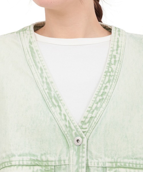 チチカカ（チチカカ）の「Orale! カラーデニムベスト（ベスト・レディース・ブラック/ライトグリーン/ピンク・FREE）」の12枚目の写真