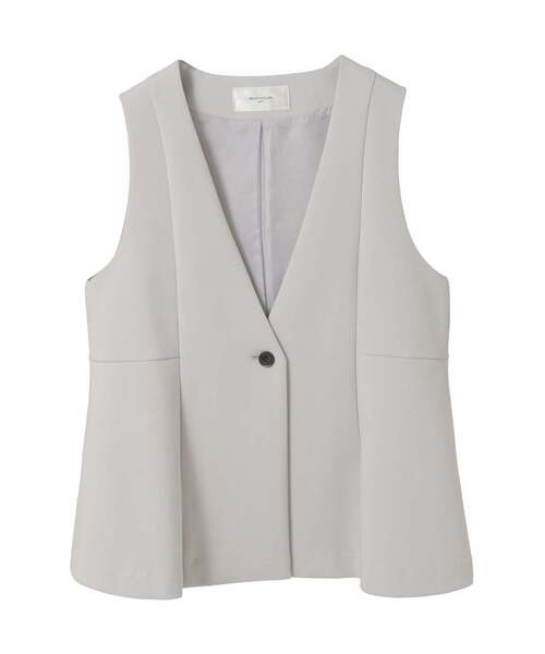 MELROSE claire（メルローズ クレール）の「【MELROSE CLAIRE noir】入卒園式・卒入学式・ダブルクロスペプラムベスト（セットアップ可）（ベスト・レディース・ライトグレー/ブラック・FREE）」の14枚目の写真