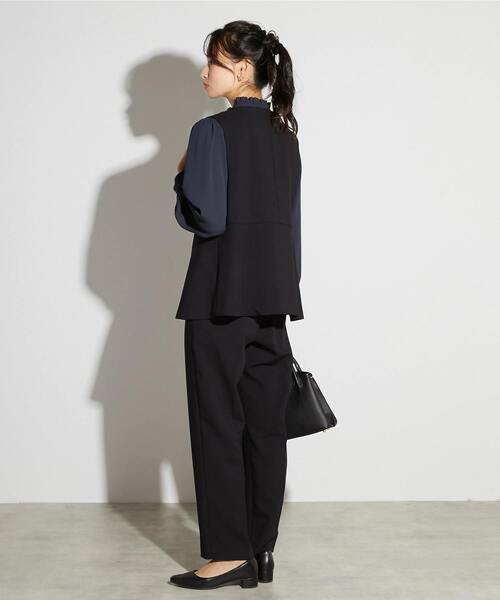 MELROSE claire（メルローズ クレール）の「【MELROSE CLAIRE noir】入卒園式・卒入学式・ダブルクロスペプラムベスト（セットアップ可）（ベスト・レディース・ライトグレー/ブラック・FREE）」の22枚目の写真
