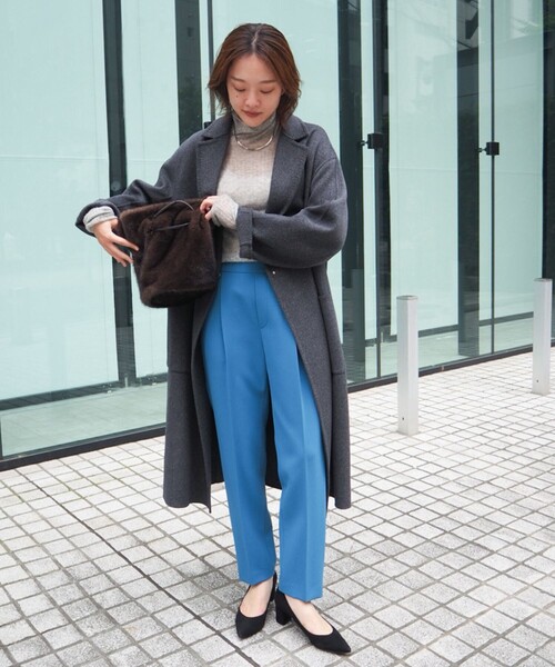 qualite（カリテ）の「【ブルー】ダブルクロスセンタープレスパンツ/オフィスカジュアル（その他パンツ・レディース・ブルー・34/36/38/40/32）」の6枚目の写真