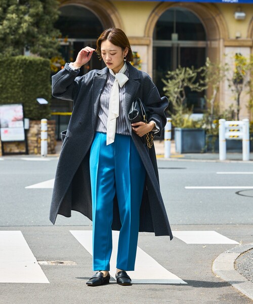 qualite（カリテ）の「【ブルー】ダブルクロスセンタープレスパンツ/オフィスカジュアル（その他パンツ・レディース・ブルー・34/36/38/40/32）」の11枚目の写真