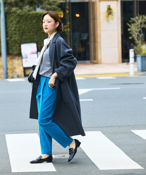 qualite（カリテ）の「【ブルー】ダブルクロスセンタープレスパンツ/オフィスカジュアル（その他パンツ・レディース・ブルー・34/36/38/40/32）」の12枚目の写真