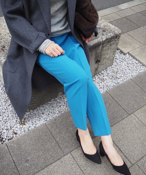 qualite（カリテ）の「【ブルー】ダブルクロスセンタープレスパンツ/オフィスカジュアル（その他パンツ・レディース・ブルー・34/36/38/40/32）」の14枚目の写真