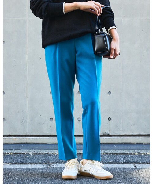 qualite（カリテ）の「【ブルー】ダブルクロスセンタープレスパンツ/オフィスカジュアル（その他パンツ・レディース・ブルー・34/36/38/40/32）」の17枚目の写真