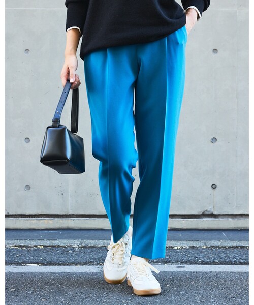 qualite（カリテ）の「【ブルー】ダブルクロスセンタープレスパンツ/オフィスカジュアル（その他パンツ・レディース・ブルー・34/36/38/40/32）」の18枚目の写真