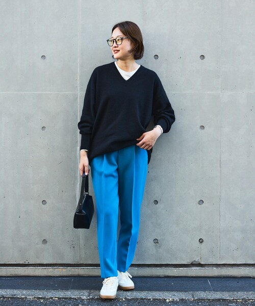 qualite（カリテ）の「【ブルー】ダブルクロスセンタープレスパンツ/オフィスカジュアル（その他パンツ・レディース・ブルー・34/36/38/40/32）」の21枚目の写真