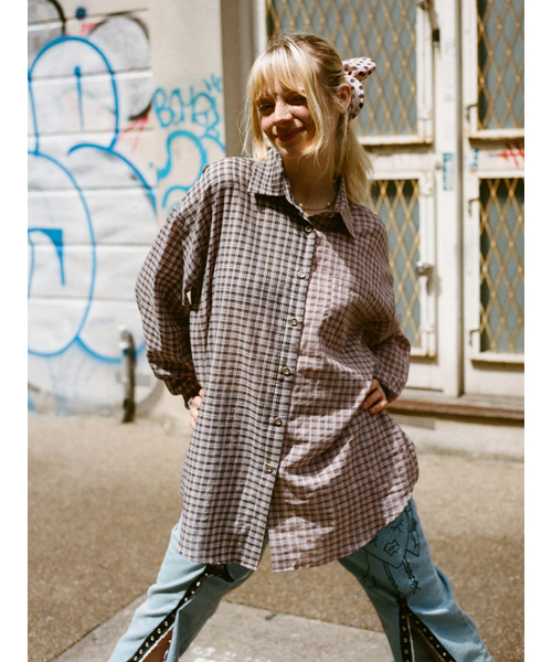 TILDA MA TILDA(チルダマチルダ)の「アスラチェックシャツ_ピンク(シャツ/ブラウス・レディース・その他・FREE)」の3枚目の写真