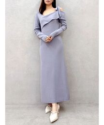 【WEB限定】ワンショルリボンニットワンピース