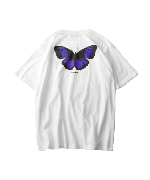 Subciety(サブサエティ)の「Butterfly tee(Tシャツ/カットソー・メンズ・バーガンディー/ホワイト/ブラック・SMALL/MEDIUM/LARGE/X-LARGE/XX-LARGE)」の4枚目の写真