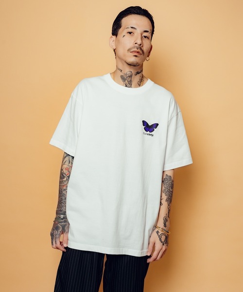 Subciety(サブサエティ)の「Butterfly tee(Tシャツ/カットソー・メンズ・バーガンディー/ホワイト/ブラック・SMALL/MEDIUM/LARGE/X-LARGE/XX-LARGE)」の7枚目の写真