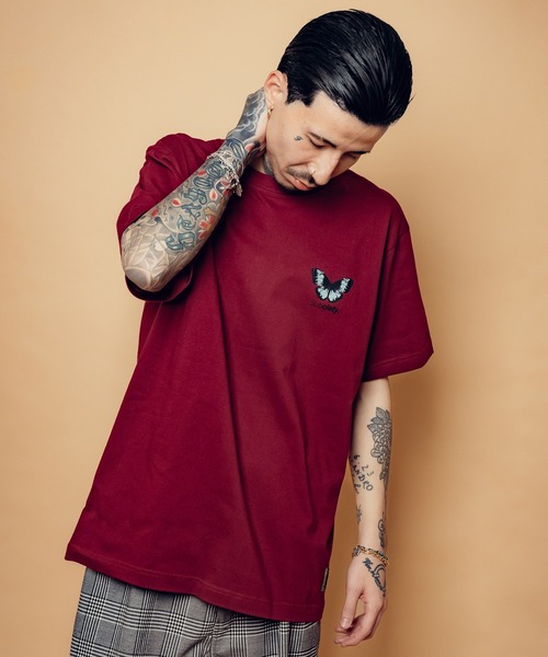 Subciety(サブサエティ)の「Butterfly tee(Tシャツ/カットソー・メンズ・バーガンディー/ホワイト/ブラック・SMALL/MEDIUM/LARGE/X-LARGE/XX-LARGE)」の9枚目の写真