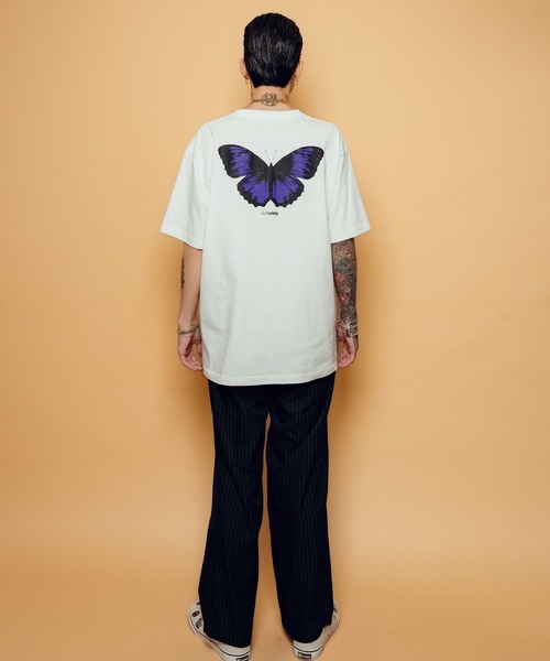 Subciety(サブサエティ)の「Butterfly tee(Tシャツ/カットソー・メンズ・バーガンディー/ホワイト/ブラック・SMALL/MEDIUM/LARGE/X-LARGE/XX-LARGE)」の12枚目の写真