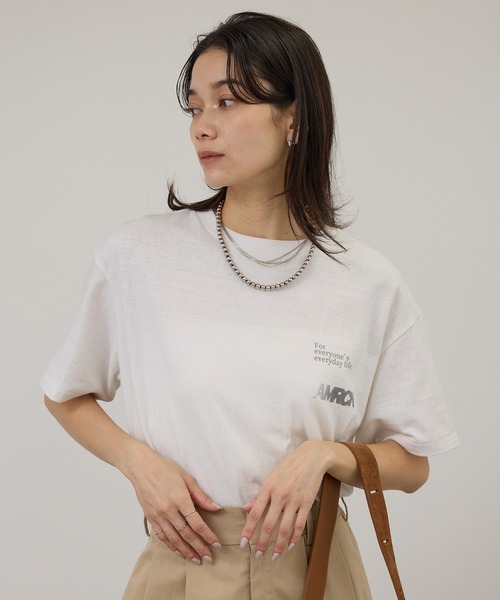 AMERICANA(アメリカーナ)の「【Americana(アメリカーナ)】ラフィー丸胴 プリントT / ポイントロゴ(Tシャツ/カットソー・レディース・ホワイト系その他/オフホワイト/ブルー系その他6・FREE)」の16枚目の写真