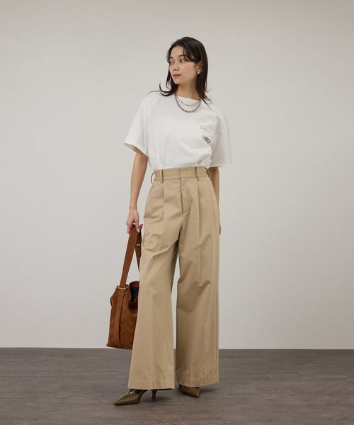 AMERICANA(アメリカーナ)の「【Americana(アメリカーナ)】ラフィー丸胴 プリントT / ポイントロゴ(Tシャツ/カットソー・レディース・ホワイト系その他/オフホワイト/ブルー系その他6・FREE)」の14枚目の写真
