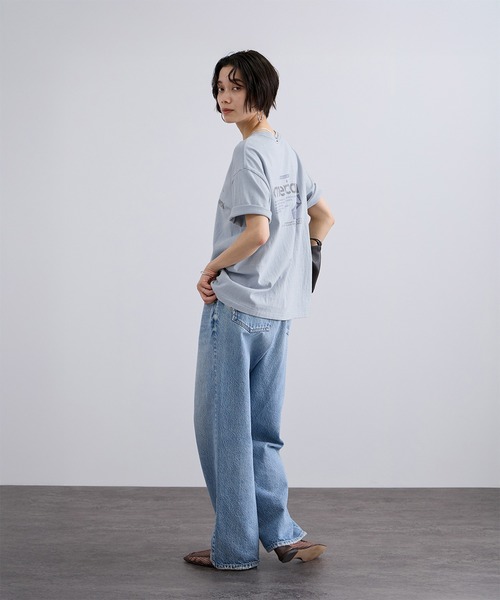 AMERICANA(アメリカーナ)の「【Americana(アメリカーナ)】ラフィー丸胴 プリントT / ポイントロゴ(Tシャツ/カットソー・レディース・ホワイト系その他/オフホワイト/ブルー系その他6・FREE)」の11枚目の写真