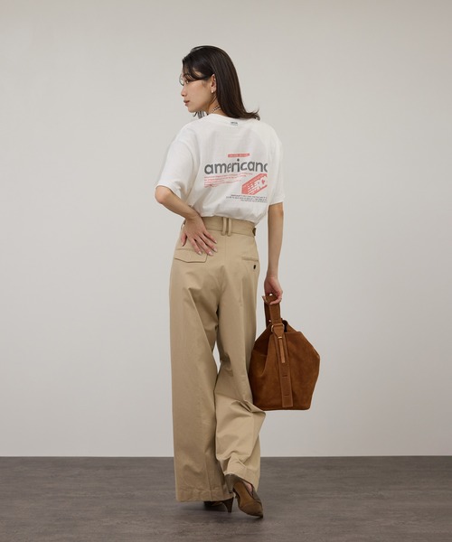 AMERICANA(アメリカーナ)の「【Americana(アメリカーナ)】ラフィー丸胴 プリントT / ポイントロゴ(Tシャツ/カットソー・レディース・ホワイト系その他/オフホワイト/ブルー系その他6・FREE)」の10枚目の写真