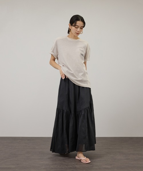AMERICANA(アメリカーナ)の「【Americana(アメリカーナ)】ラフィー丸胴 プリントT / ポイントロゴ(Tシャツ/カットソー・レディース・ホワイト系その他/オフホワイト/ブルー系その他6・FREE)」の8枚目の写真