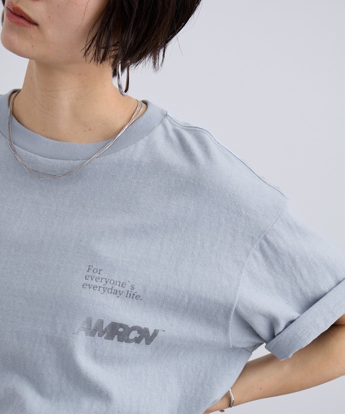 AMERICANA(アメリカーナ)の「【Americana(アメリカーナ)】ラフィー丸胴 プリントT / ポイントロゴ(Tシャツ/カットソー・レディース・ホワイト系その他/オフホワイト/ブルー系その他6・FREE)」の5枚目の写真