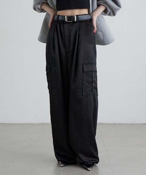 Lui's（ルイス）の「サテンカーゴパンツ（カーゴパンツ・レディース・ブラック/ブラウン・36/38）」の8枚目の写真