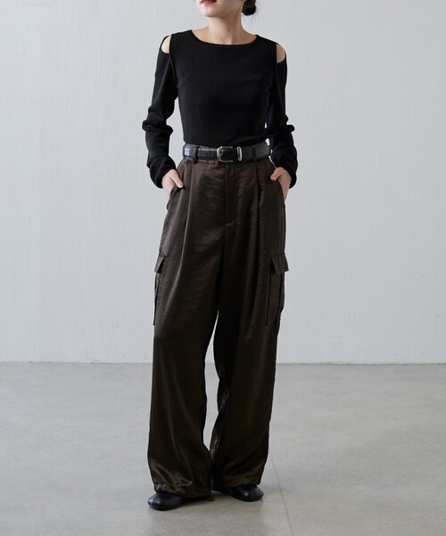 Lui's（ルイス）の「サテンカーゴパンツ（カーゴパンツ・レディース・ブラック/ブラウン・36/38）」の17枚目の写真