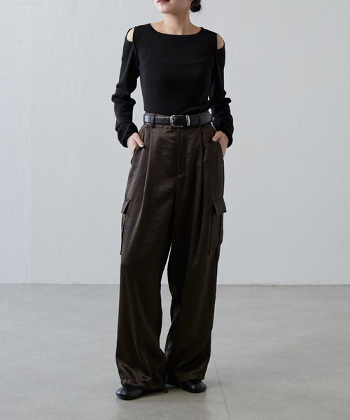 Lui's（ルイス）の「サテンカーゴパンツ（カーゴパンツ・レディース・ブラック/ブラウン・36/38）」の7枚目の写真