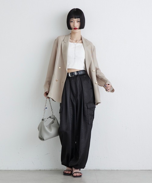 Lui's（ルイス）の「サテンカーゴパンツ（カーゴパンツ・レディース・ブラック/ブラウン・36/38）」の13枚目の写真