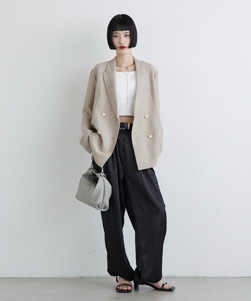 Lui's（ルイス）の「サテンカーゴパンツ（カーゴパンツ・レディース・ブラック/ブラウン・36/38）」の14枚目の写真