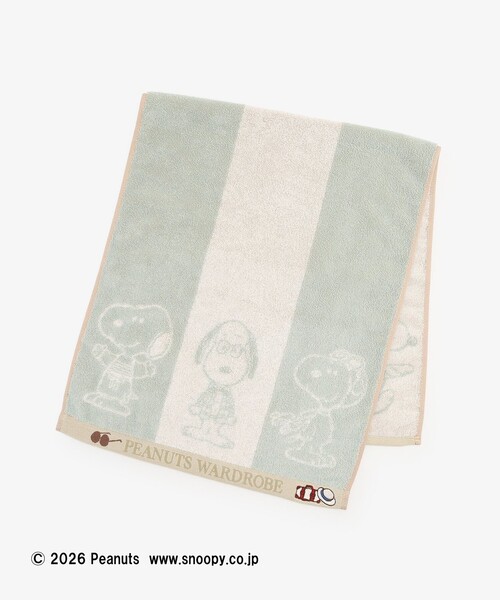 Afternoon Tea(アフタヌーンティー)の「フェイスタオル/PEANUTS(タオル・レディース・グリーン・ONE SIZE)」の1枚目の写真