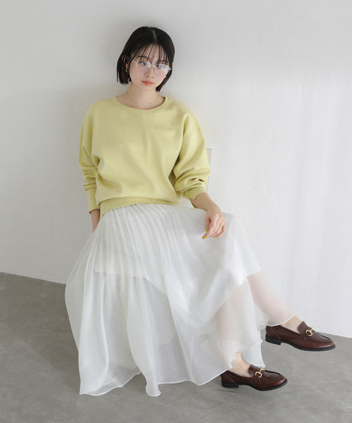 La TOTALITE（ラトータリテ）の「《追加3》【洗える】接結クルーネックプルオーバー（ニット/セーター・レディース・ホワイト/ピンク/イエロー・FREE）」の10枚目の写真