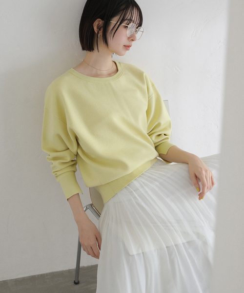 La TOTALITE（ラトータリテ）の「《追加3》【洗える】接結クルーネックプルオーバー（ニット/セーター・レディース・ホワイト/ピンク/イエロー・FREE）」の11枚目の写真