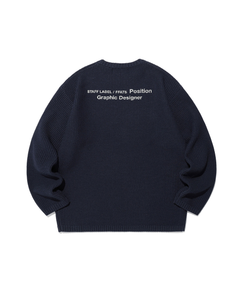 NICE GHOST CLUB(ナイスゴーストクラブ)の「FFATS POSITION KNIT_NAVY(NG2EFUK611A)(ニット/セーター・レディース・ネイビー・S/M/L)」の2枚目の写真