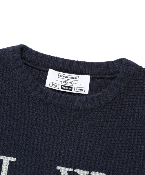 NICE GHOST CLUB(ナイスゴーストクラブ)の「FFATS POSITION KNIT_NAVY(NG2EFUK611A)(ニット/セーター・レディース・ネイビー・S/M/L)」の3枚目の写真