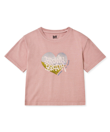 W BB ハート ピグメント クロップ Tシャツ - インディ ピンク