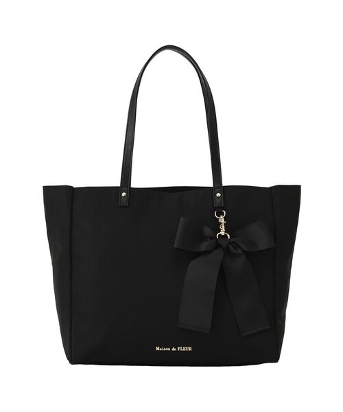 Maison de FLEUR(メゾンドフルール)の「リボンチャーム付き3ルームトートバッグ(トートバッグ・レディース・ネイビー/ブラック/ピンク・FREE)」の20枚目の写真
